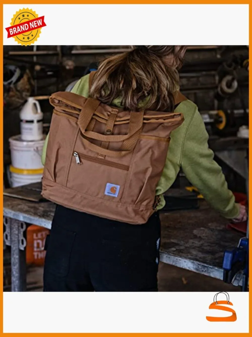 Convertible Backpack Tote Bag, Durable with Laptop Sleeve
